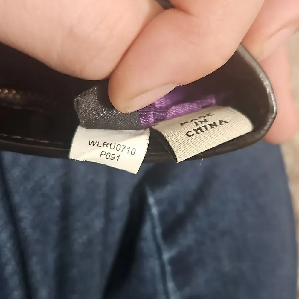 Kate Spade New York Coin Purse | Brown Geo Print | Purple Lining